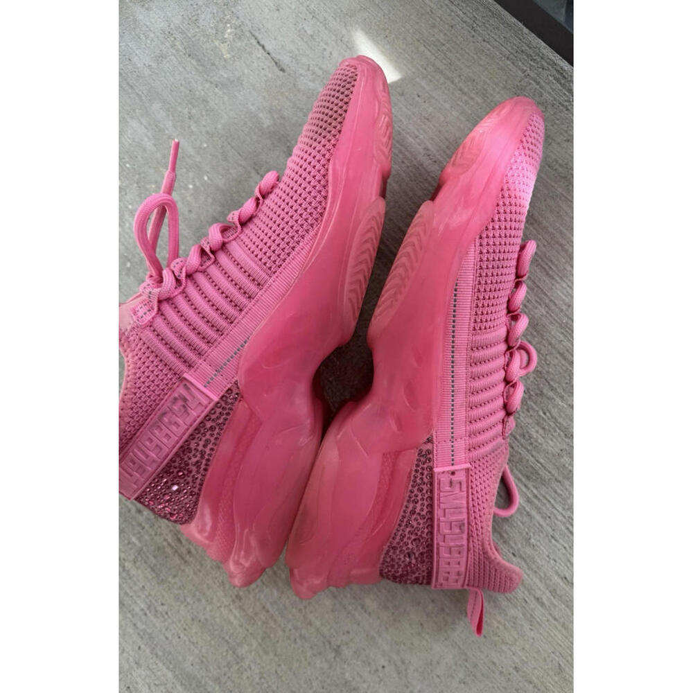 Steve Madden Maxima Pink Rhinestone Sneakers Women’s 7M SM NY90 Chunky Sole...‎ - Picture 3 of 14